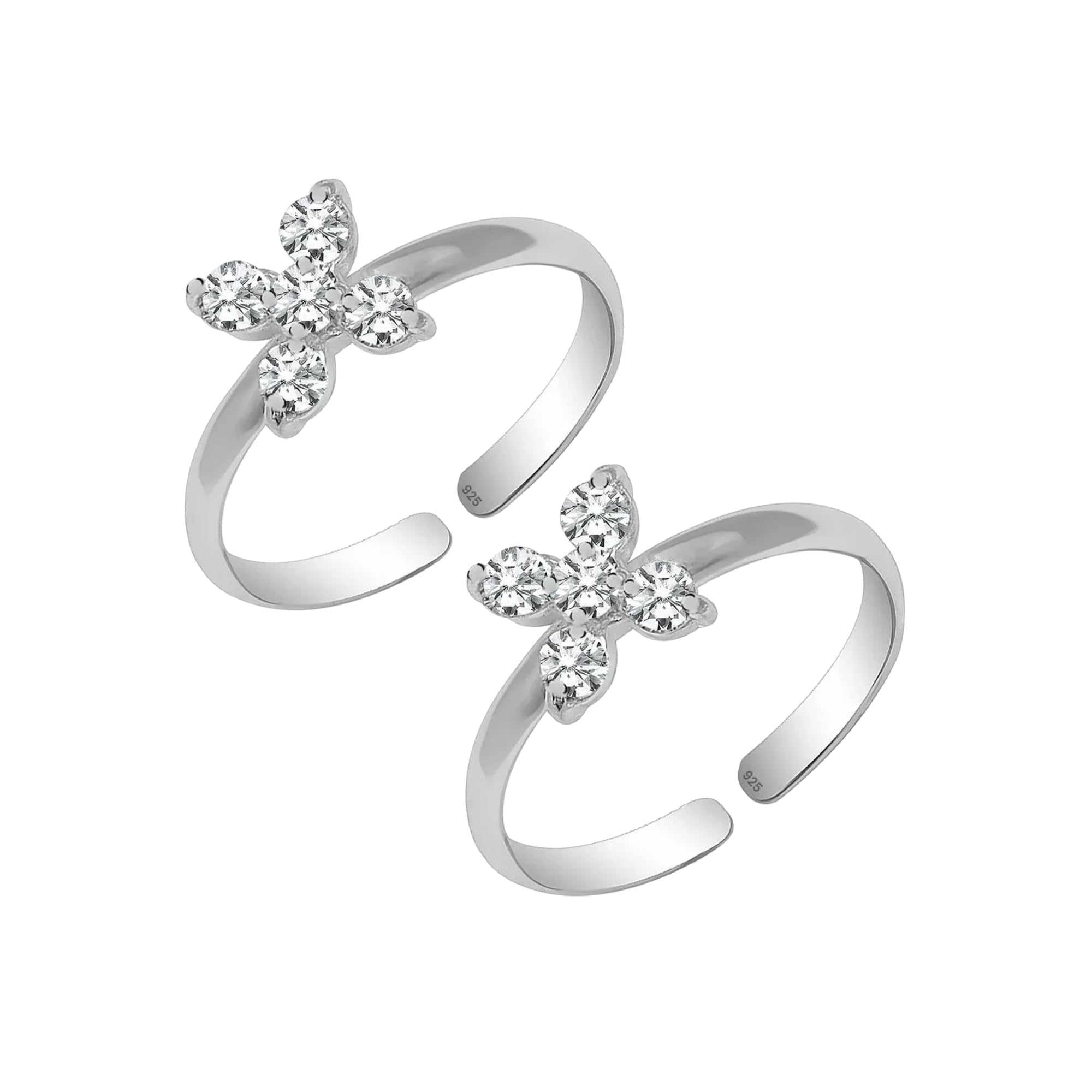 925 Silver Silver Butterfly Toe Rings for Women-image-41