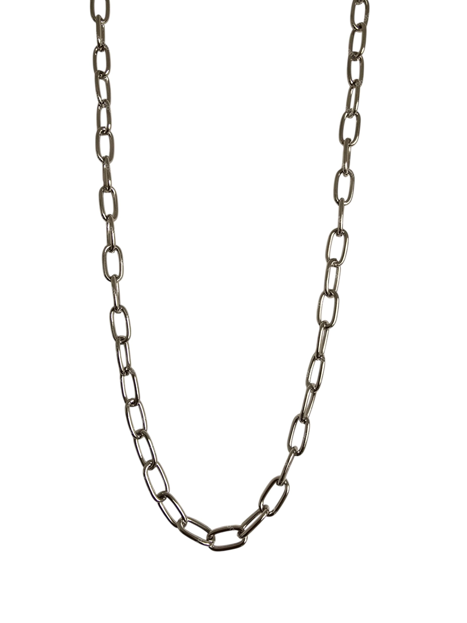 NEW TREND CRAFT.Stainless Silver Chain Link Necklace, Silver Tone, Classic Oval Links, Fashion Jewelry for Men and Women-image-10