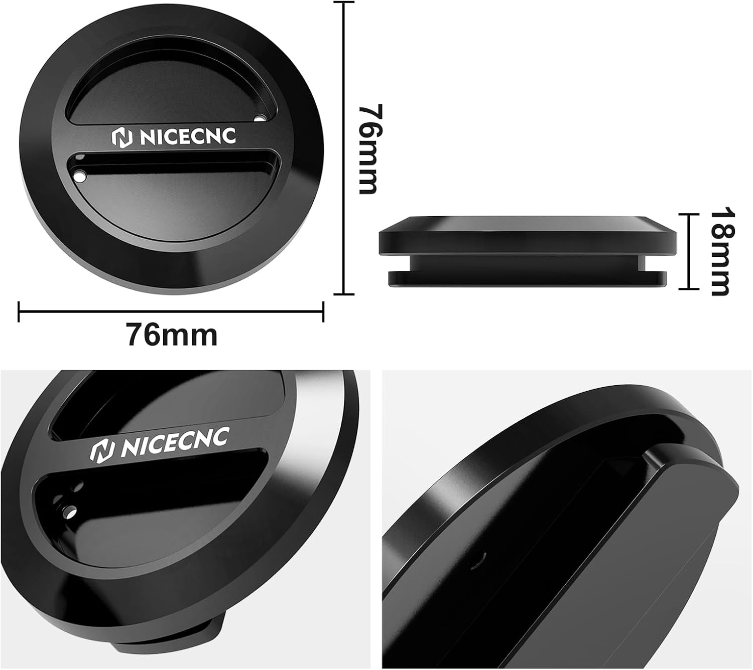 NICECNC Black 2pcs Aluminum Floor Drain Plug