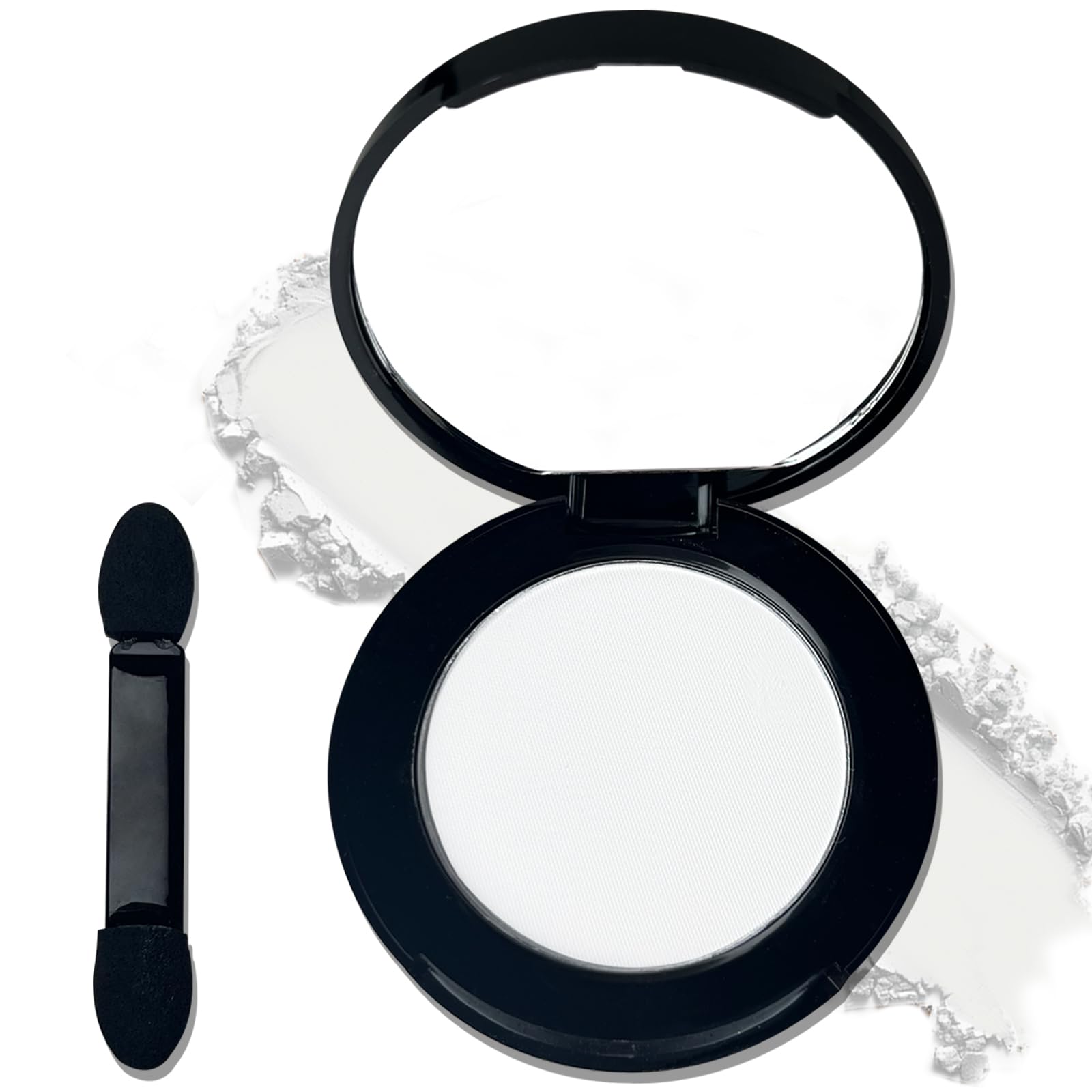 MEICOLY White Single Eyeshadow with Mirror,Matte Eye Shadow for Halloween Makeup,Pressed Powder Eyeshadow,Matte Shade Eyelid Color Eye Makeup for Women Girls,High Pigment,Long Wear,Waterproof,Natural