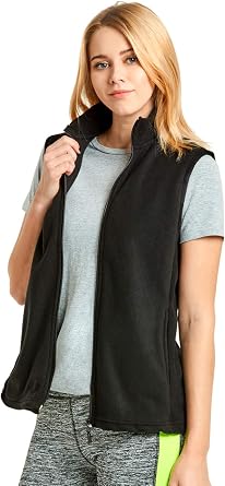 Sofra Women's Polar Fleece Full Zip Up Winter Vest