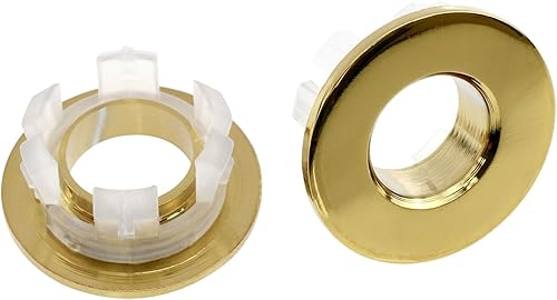 Miniatura 4 de -Cubierta de desbordamiento para lavabo, orificio de inserción de latón, redondo, reemplazo, contenedores de baño, lavabos de cocina (dorado) -2