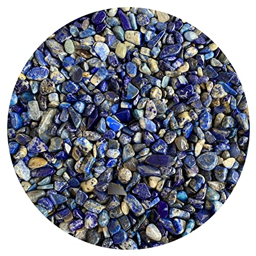 Lapis Lazuli Chips – Natural Mini Lapis Lazuli Stones, Crushed Undrilled Lapis Lazuli, Semi-Tumbled Genuine Lapis Lazuli (3 lbs Bulk)