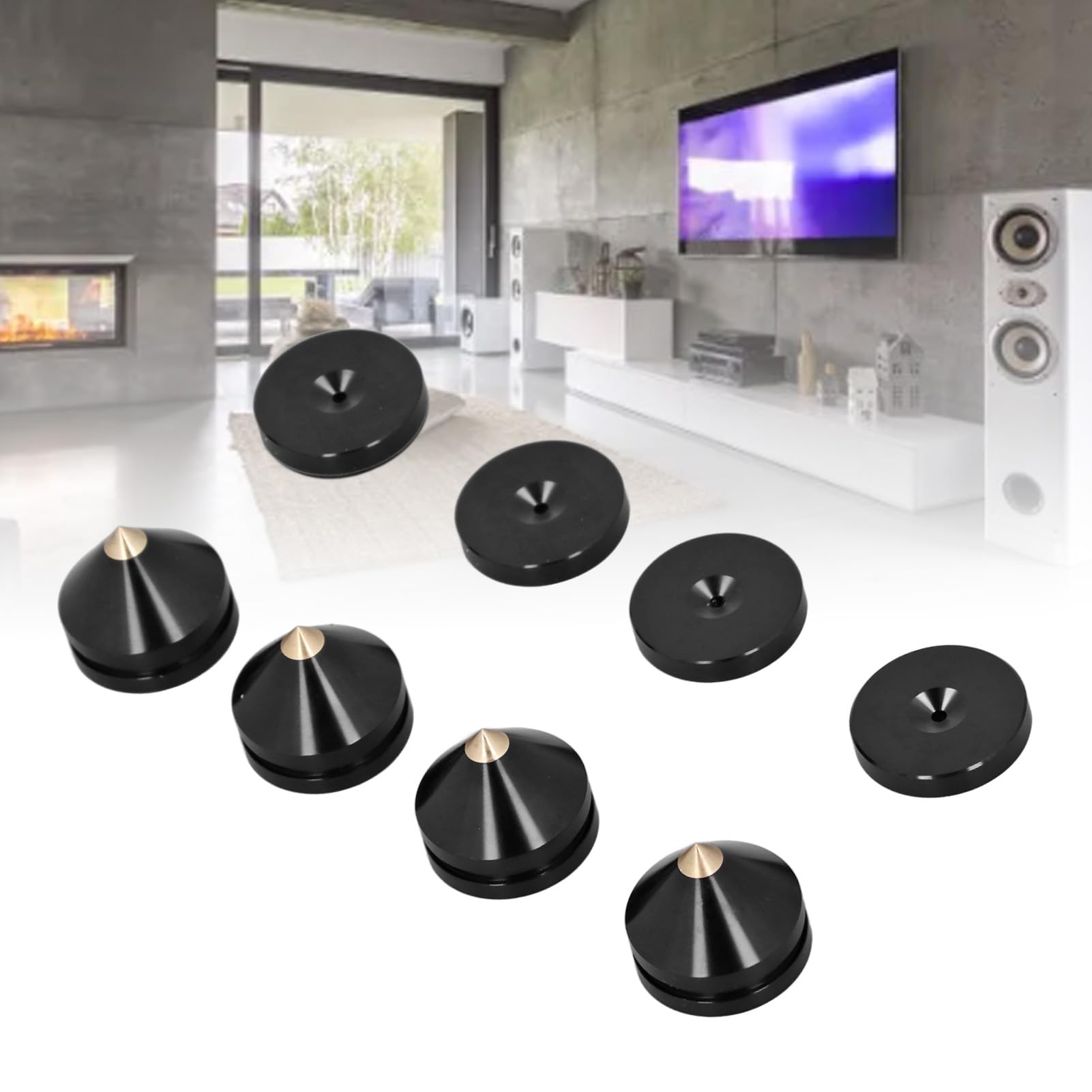 4 HiFi Lautsprecher Subwoofer Bodenschutz Plattenspieler AMP