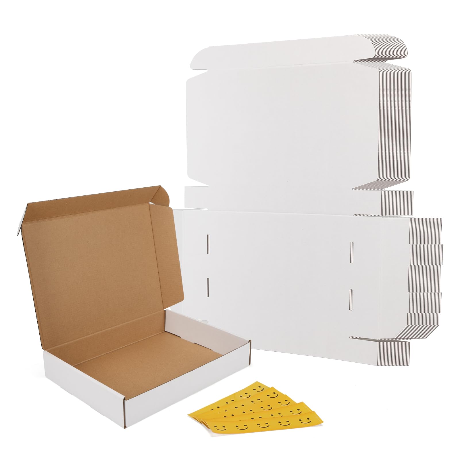 Photo 1 of RLAVBL 30 Pack 12x9x2 Shipping Boxes, White Corrugated Cardboard Mailer Box for Packing Mailing Small Business