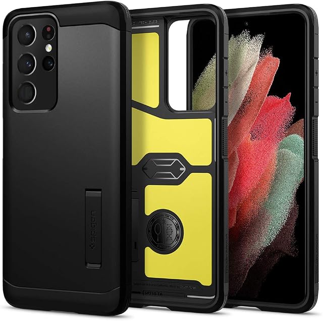 Spigen Tough Armor Case Compatible with Samsung Galaxy S21 Ultra - Black