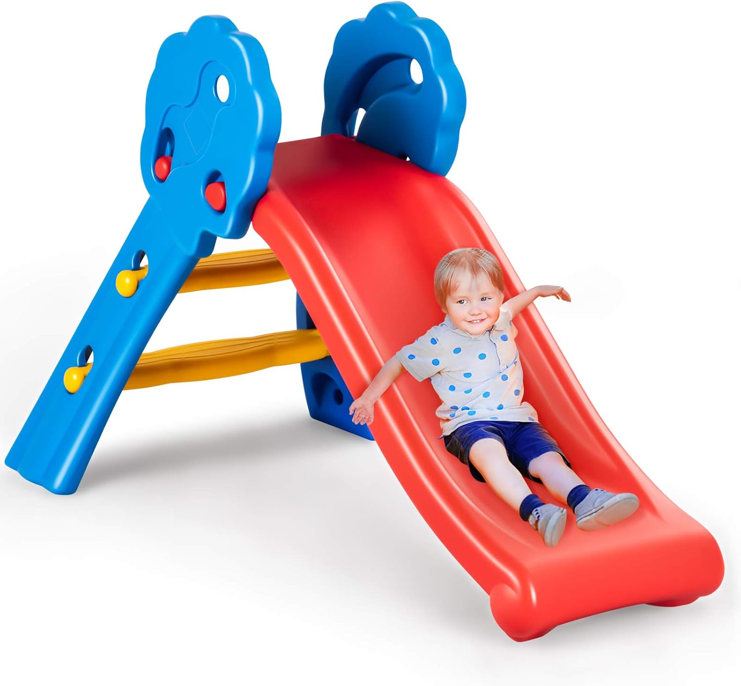 Fireflowery Toddler Slide, ASTM Approved, HDPE Folding Baby