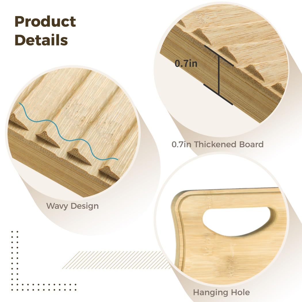 2 tablas de lavado de bambú natural para lavandería, tabla de lavado de manos de bambú, tabla de lavado gruesa antideslizante para pequeños trabajos de lavado, tabla de lavado de diseño colgante