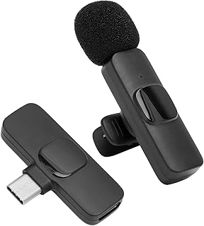Bewinner K8+ Wireless Lavalier Microphone, Bluetooth Wireless Recording Micophone, USB C Mini Lavalier Lapel Microphone with Clip For Vlog, Conference, Interview, Live Stream
