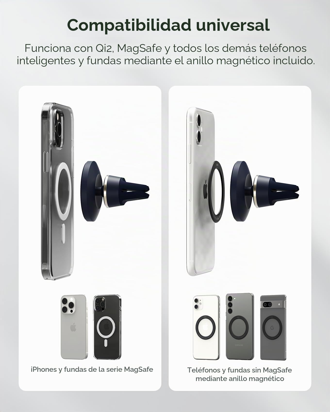 iOttie Velox MagSafe - Soporte magnético para teléfono de Coche Compatible con Rejilla de ventilación de Aire, para iPhone 12/13/14/15/16 Series y teléfonos Android a través del Adaptador de Anillo