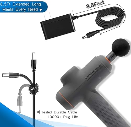 Miniatura 3 de Cargador de pistola de masaje de 27 V, adaptador de CA para Sharper Image 1014747 1013983 2437599 1011666 1013002 1012667 1013985 Powerboost Deep