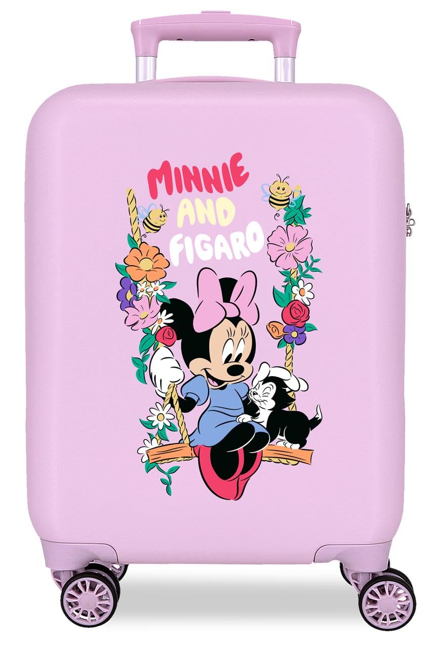 Joumma Disney Minnie śliczna i zabawna walizka kabinowa fioletowa 33 x 50 x 20 cm sztywny ABS zamek szyfrowy z boku 28 l 2,2 kg 4 podwójne koła bagaż podręczny