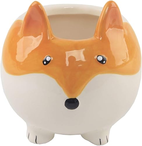 Miniatura 3 de Flora Bunda Maceta de cerámica para suculentas, de 4 pulgadas, diseño de animales pequeños, color marrón