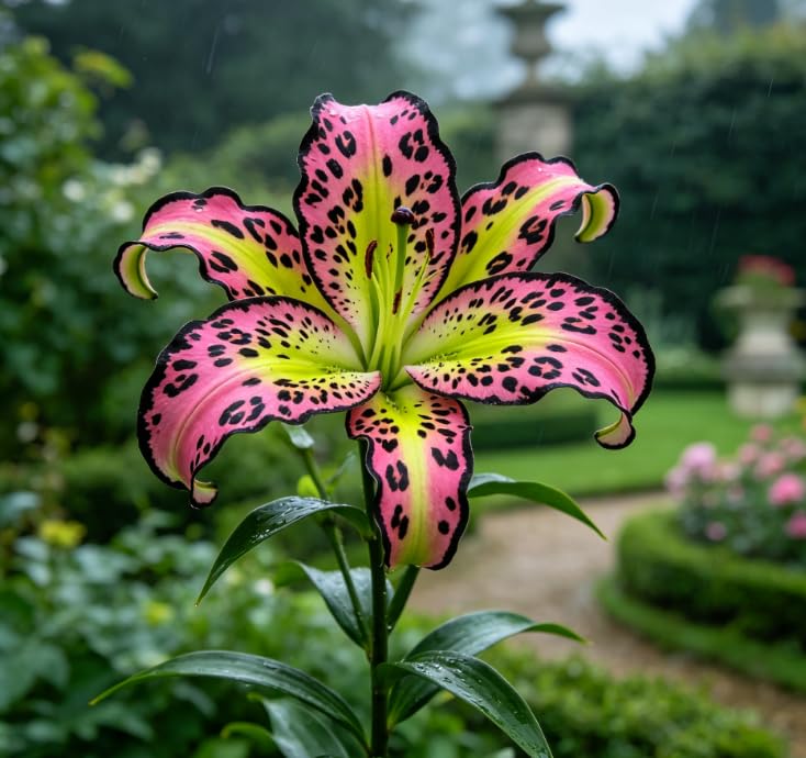 Rare Beautiful Lily Bulbs – Long-Blooming Perennial Fragrant Lily Flowers, Ideal for Rock Gardens- Perennial Easy Grow for Garden Displays-4 Bulbs-I