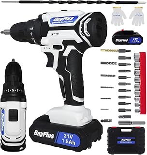 21V Cordless Power Drill Set with 2-Variable Speed, 25+1 Torque Electric Screwdriver, 3/8" Keyless Chuck Driver Tool, 29Pcs Accessory Kit Small Hand Drill Set, Battery & Charger Included