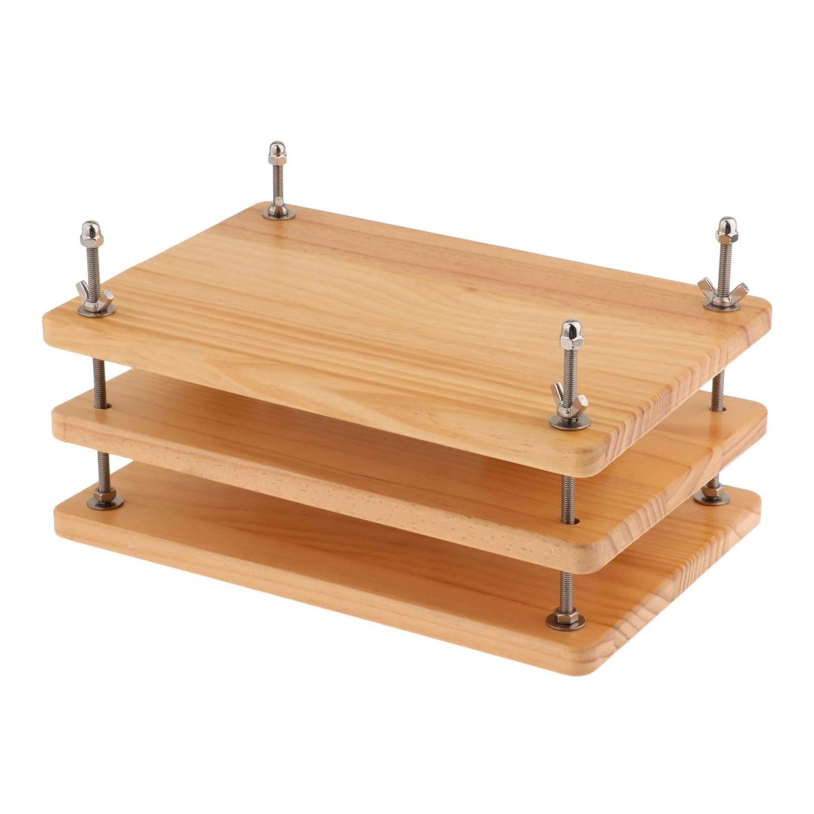 Presse à reliure à 3 panneaux avec planches en bois épais et attaches en acier, parfaite pour le travail créatif et l'utilisation à la maison