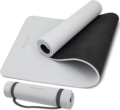 Tapete de yoga antideslizante y antidesgarros, extra grueso, 25 pulgadas (0.394 in), alta resistencia, esterillas de yoga POE profesionales para