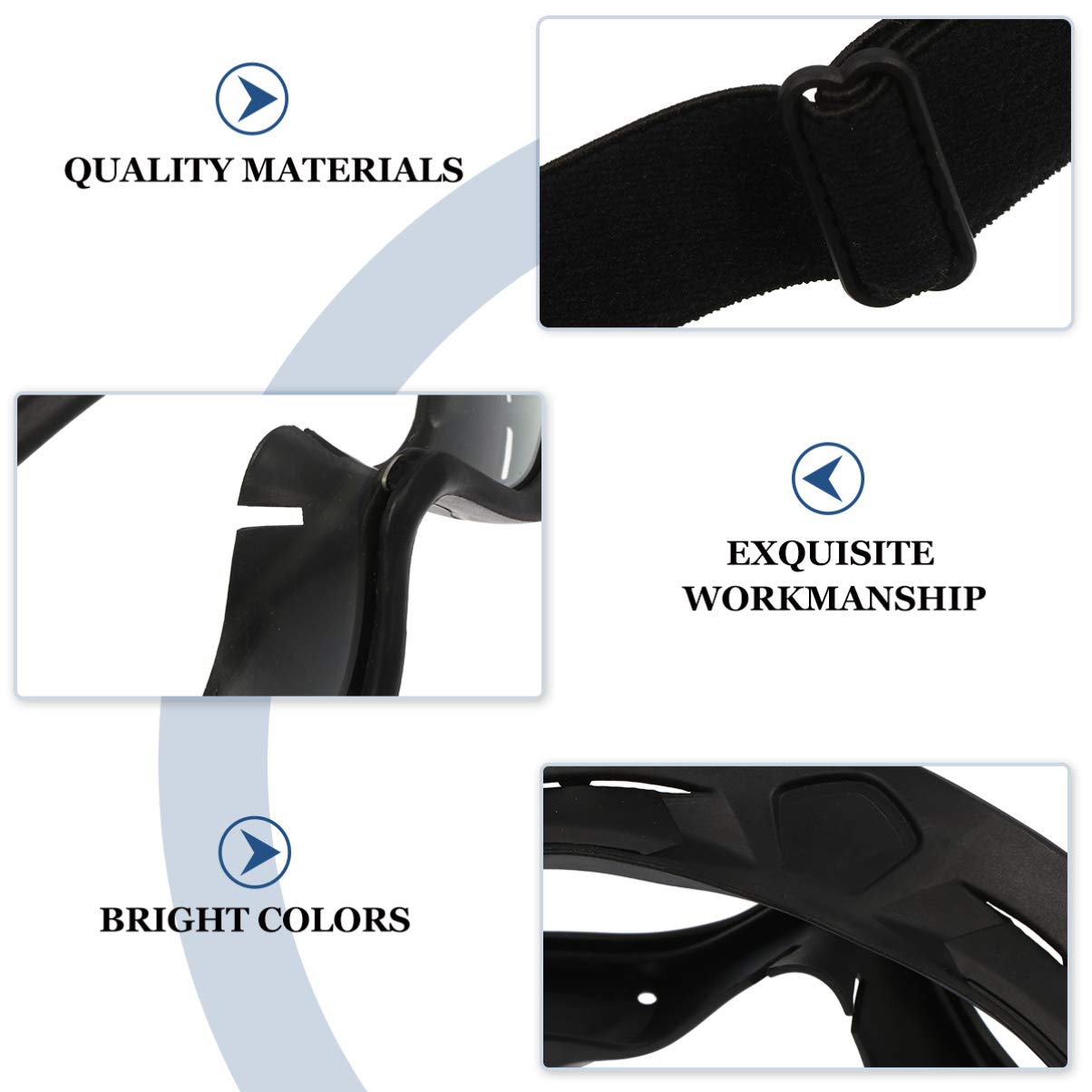 BESPORTBLE Lunettes de Cyclisme en Plein Air Lunettes de Sport de Sécurité Coupe-Vent Lunettes de Sport Anti-Poussière pour Moto Équitation Cyclisme Sports de Plein Air