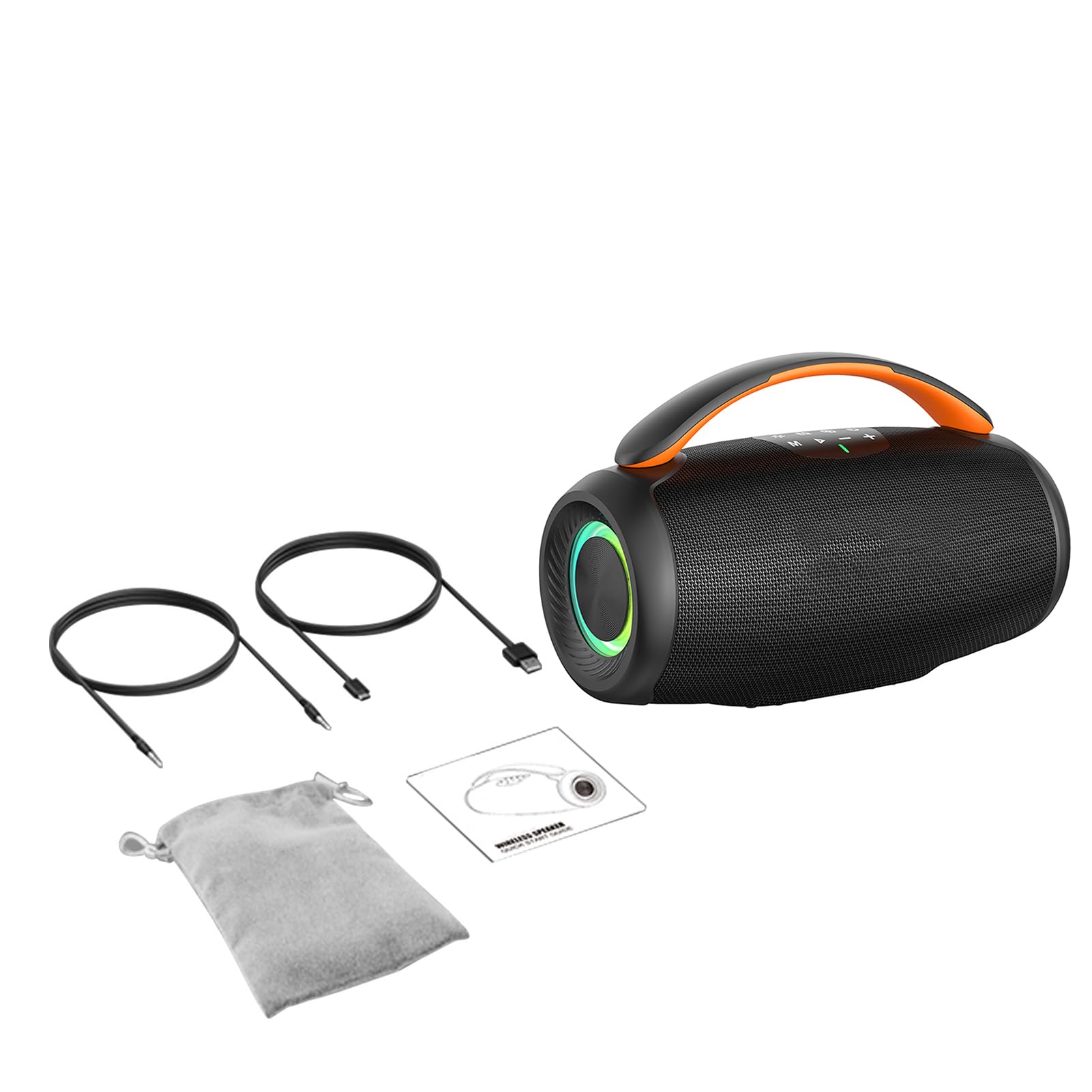 Cassa BT Portatile Wireless 50W con BT 5.3, 6000mAh, Luci RGB,