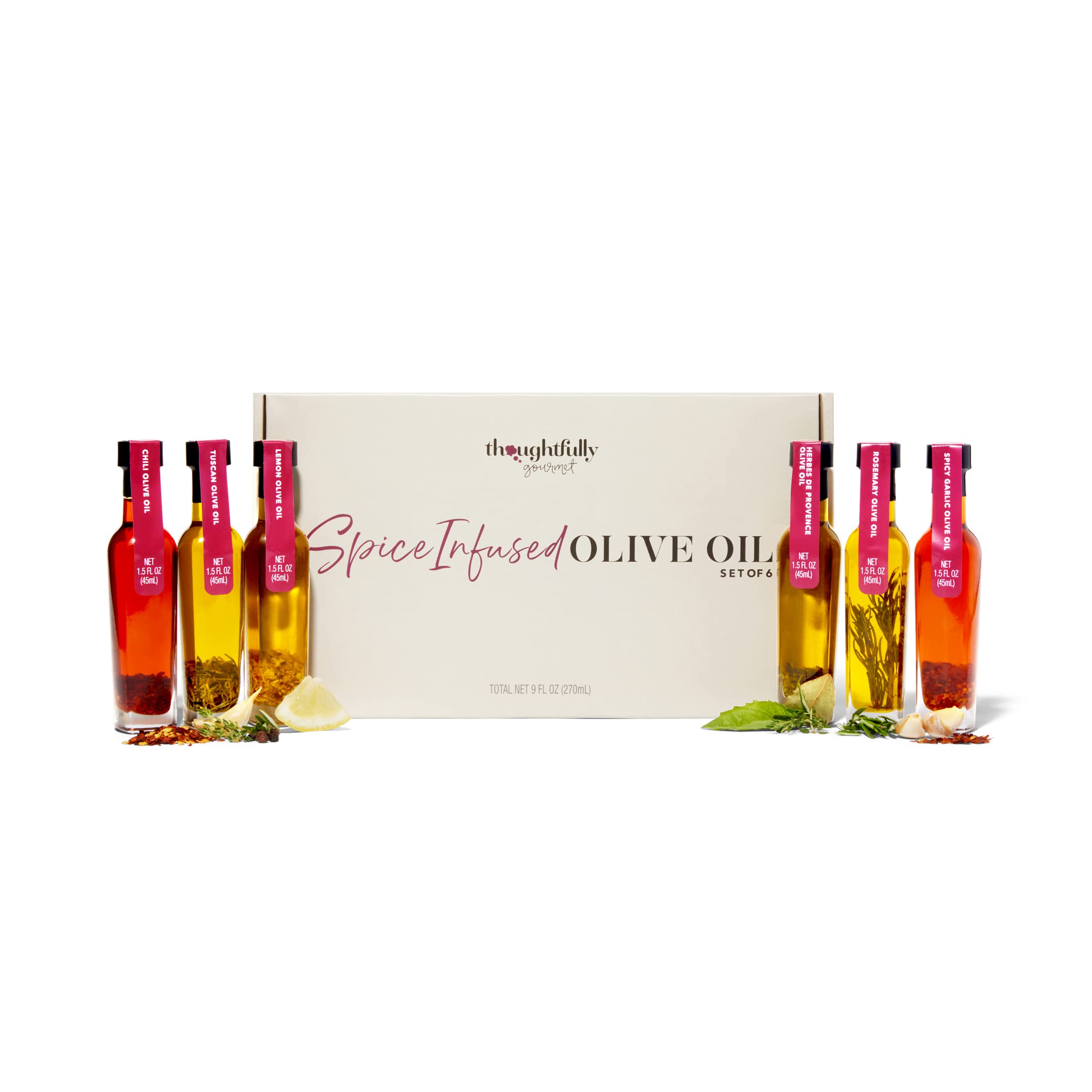 Buy Thoughtfully Gourmet, Spice Infused Olive Oil Gift Set, Premium