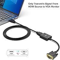 Vista 2 de BENFEI Adaptador HDMI a VGA, Adaptador de entrada HDMI hembra a salida VGA macho con conector de audio de 3.5mm compatible para TV Stick
