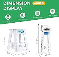 Vista 82 de Dyforce Taburete plegable de 13 pulgadas, taburetes resistentes para adultos y niños, taburetes de pie compactos, taburete plegable ligero