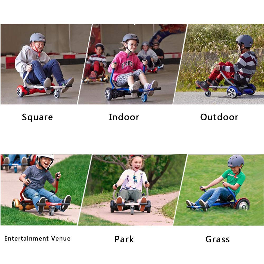 Attacco per hoverboard Sedile Hoverkart regolabile compatibile con la classica tavola autobilanciata da 6,5 ​​"a 10" e fuoristrada 8,5 "per scooter elettrico intelligente autobilan
