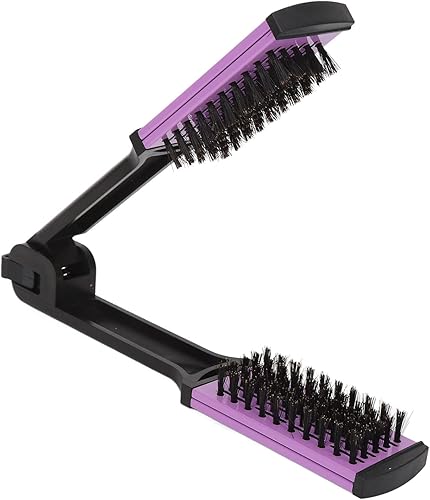 Miniatura 7 de Dioche Cepillo de pelo con abrazadera de cerdas, peine alisador de pelo, suave de doble cara con mango ergonómico para alisar y alisar el cabello
