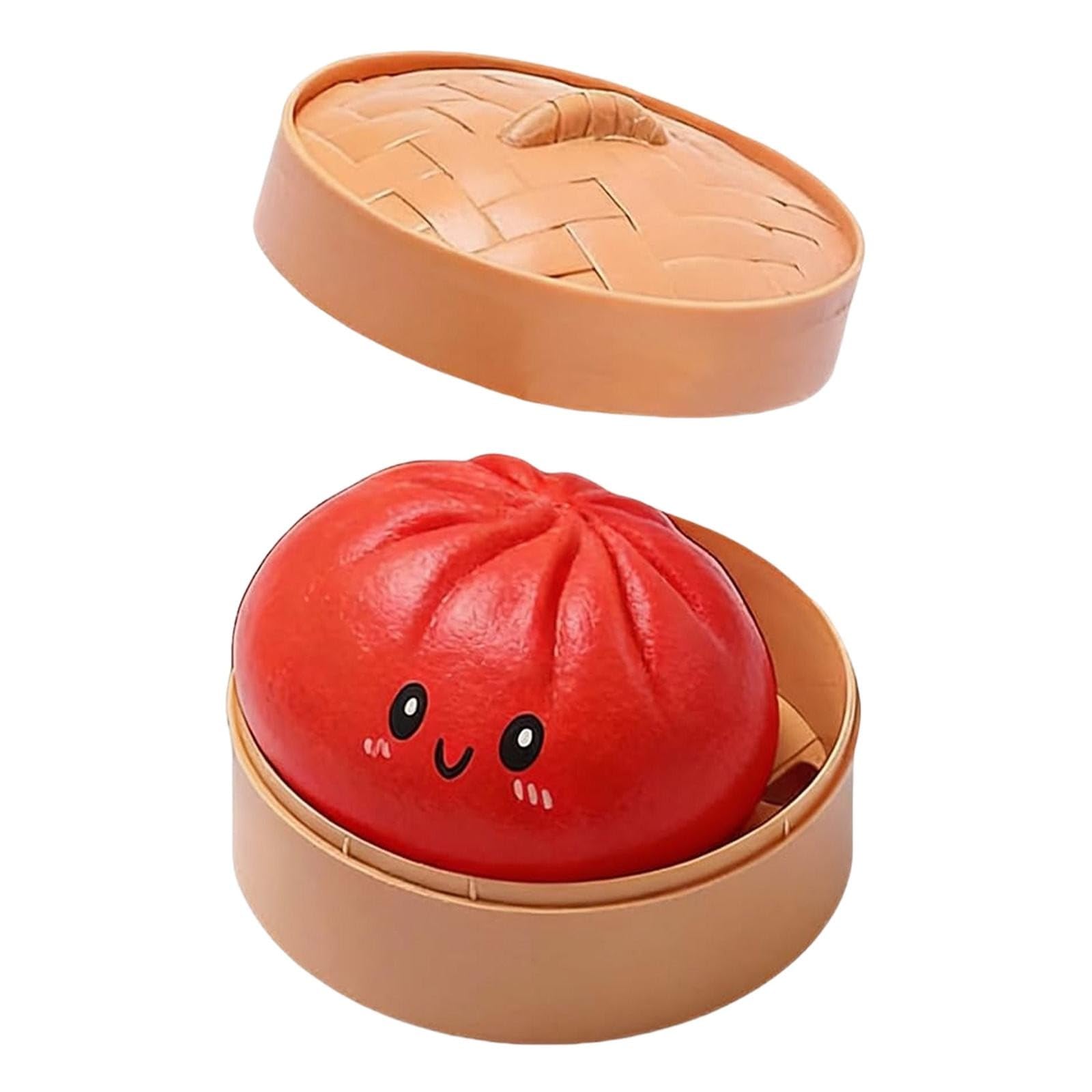 Dumpling Squishy Stress Ball with Steamer Box, Soft Squeeze Fidget Toy, Anxiety Relief Sensory Toy for Adults (C-5) — image 1