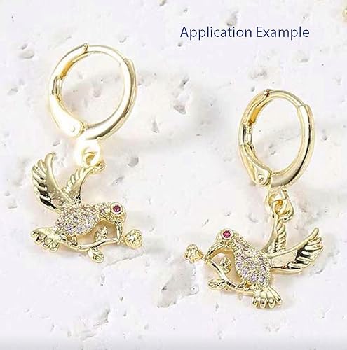 Miniatura 6 de 100 piezas Adabele hipoalergénicas resistentes al deslustre de 0.630 in (0.63 pulgadas) redondas arracadas Huggie ganchos para aretes con alambre de