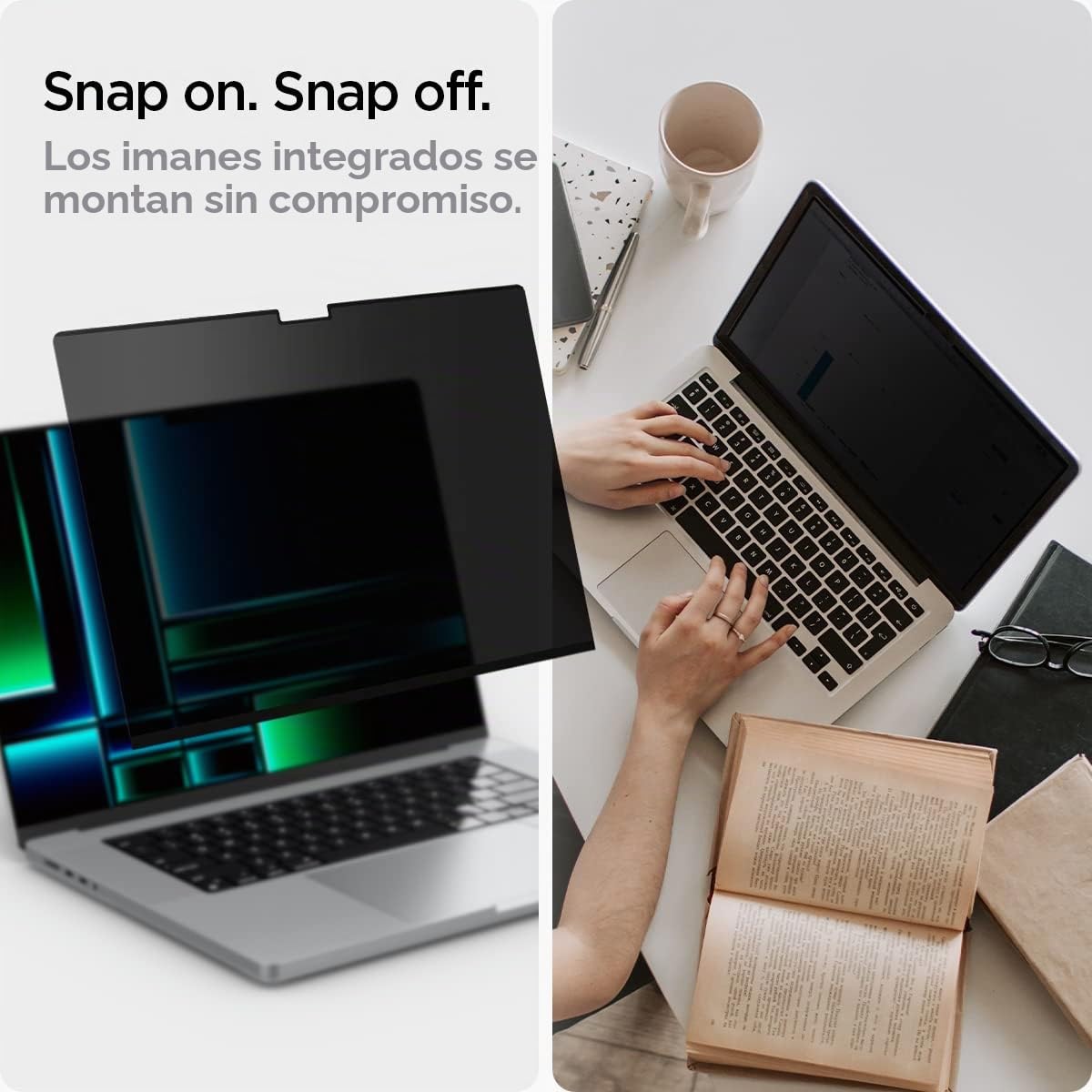 Spigen SafeView Protector Pantalla Filtro Privacidad para MacBook Pro 14 pulgadas (M5 Pro / M5 Max 2026 / M5 / M4-M1 series), 1 Unidad, Anti-Espía, Magnética Extraíble