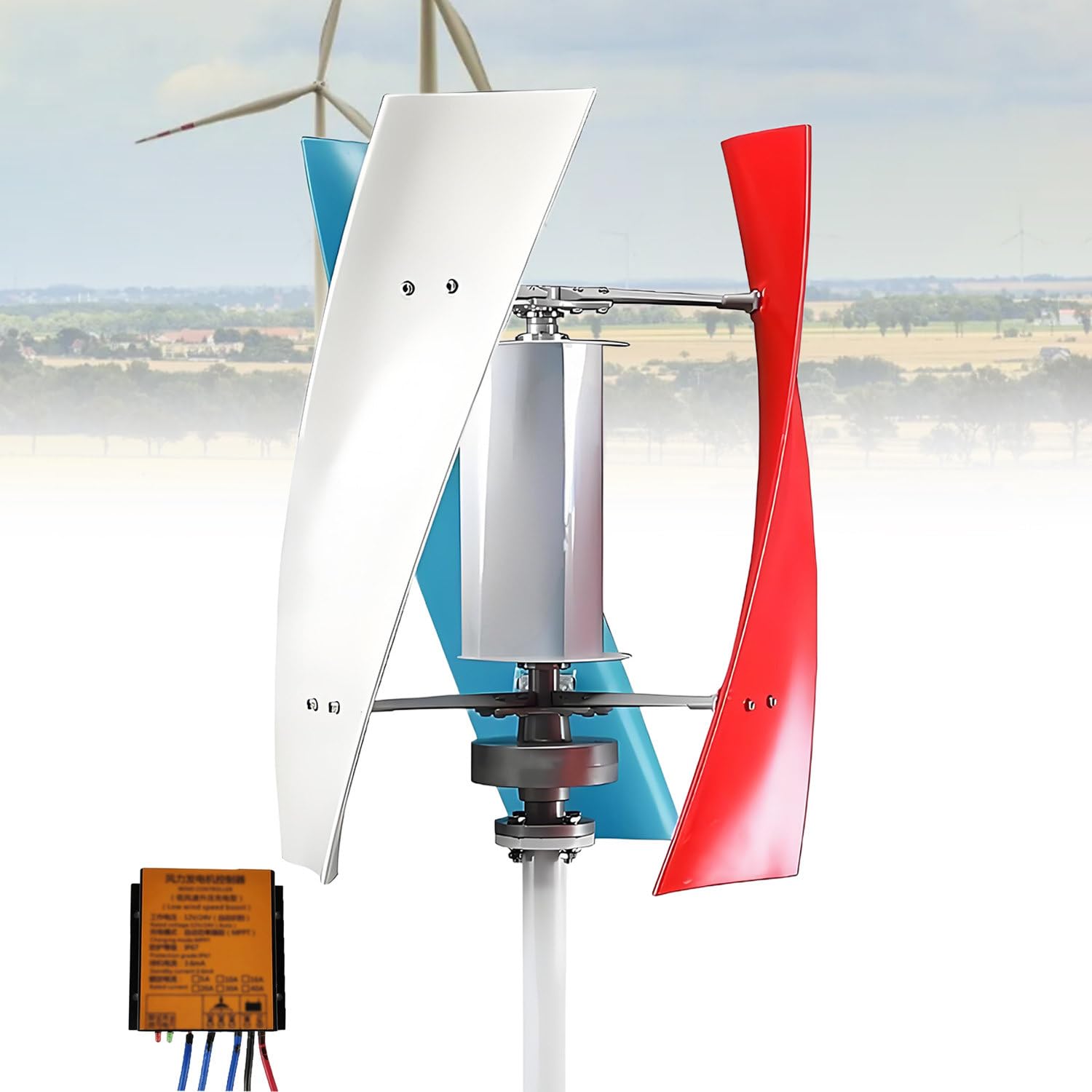 GLBMXDD Vertical Axis Wind Power Turbine Generator,with IP67 Waterproof,Industrial 100W-Threecolor12V