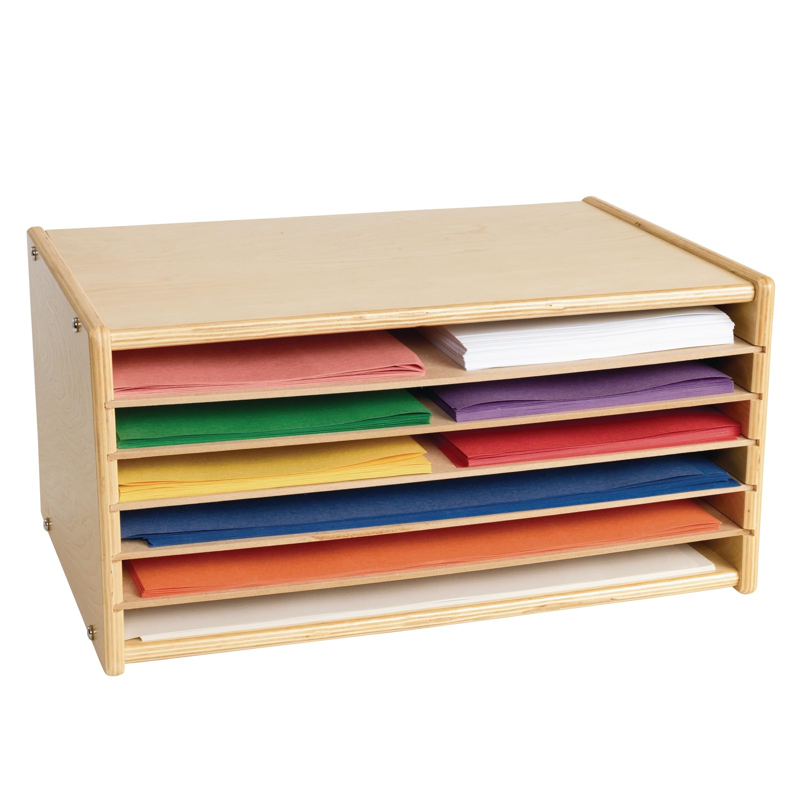 Colorations Wooden Organizer for Paper Storage, 20 1/4" W x 13 1/4" D x 10 1/4" H | Construction Paper Classroom Sorter, for 12" x 18" and 9" x 12" Sizes