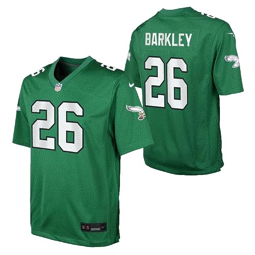 Nike Saquon Barkley #26 Philadelphia Game Day Replica Player Jersey - Youth Boys (8-20) (US, Numeric, 14, 16, Regular, Eagles - Kelly Green)