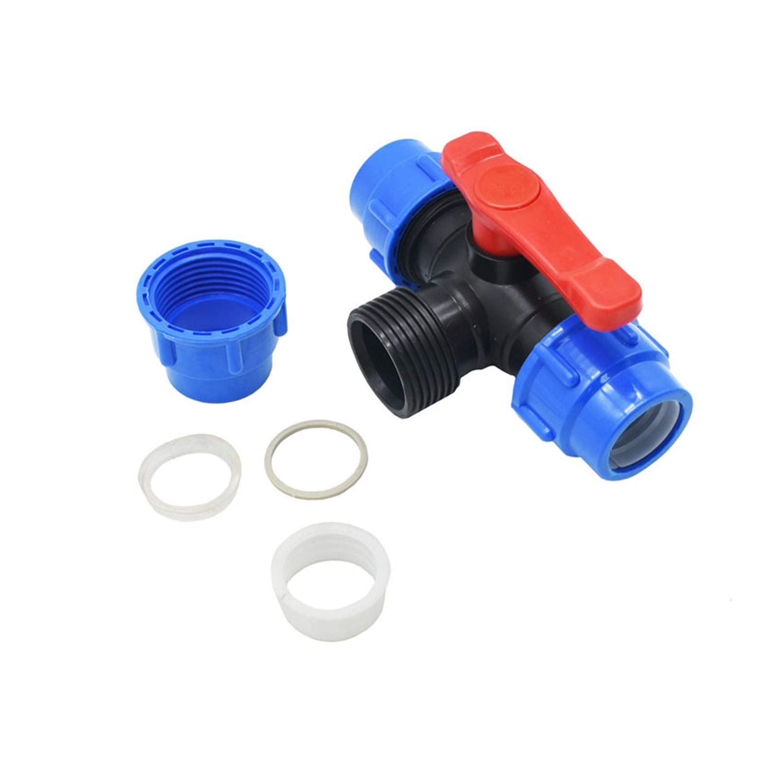 Schlauchverbinder T-Typ DN25 DN32 DN40 DN50 Dreiwegeverteiler Gartenhahn 32 mm 40 mm 50 mm 63 mm PVC PE-Rohr 3 Wasserrohrverbindung 1
