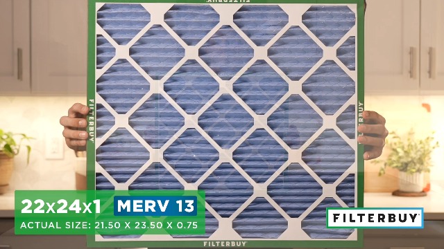 Image of Filterbuy 22x24x1 Air Filter MERV 13 Smoke & Allergy Defense (4-Pack) | Electrostatic Pleated HVAC AC Furnace Filters Replacement, Made in USA (Actual Size: 21.50 x 23.50 x 0.75)