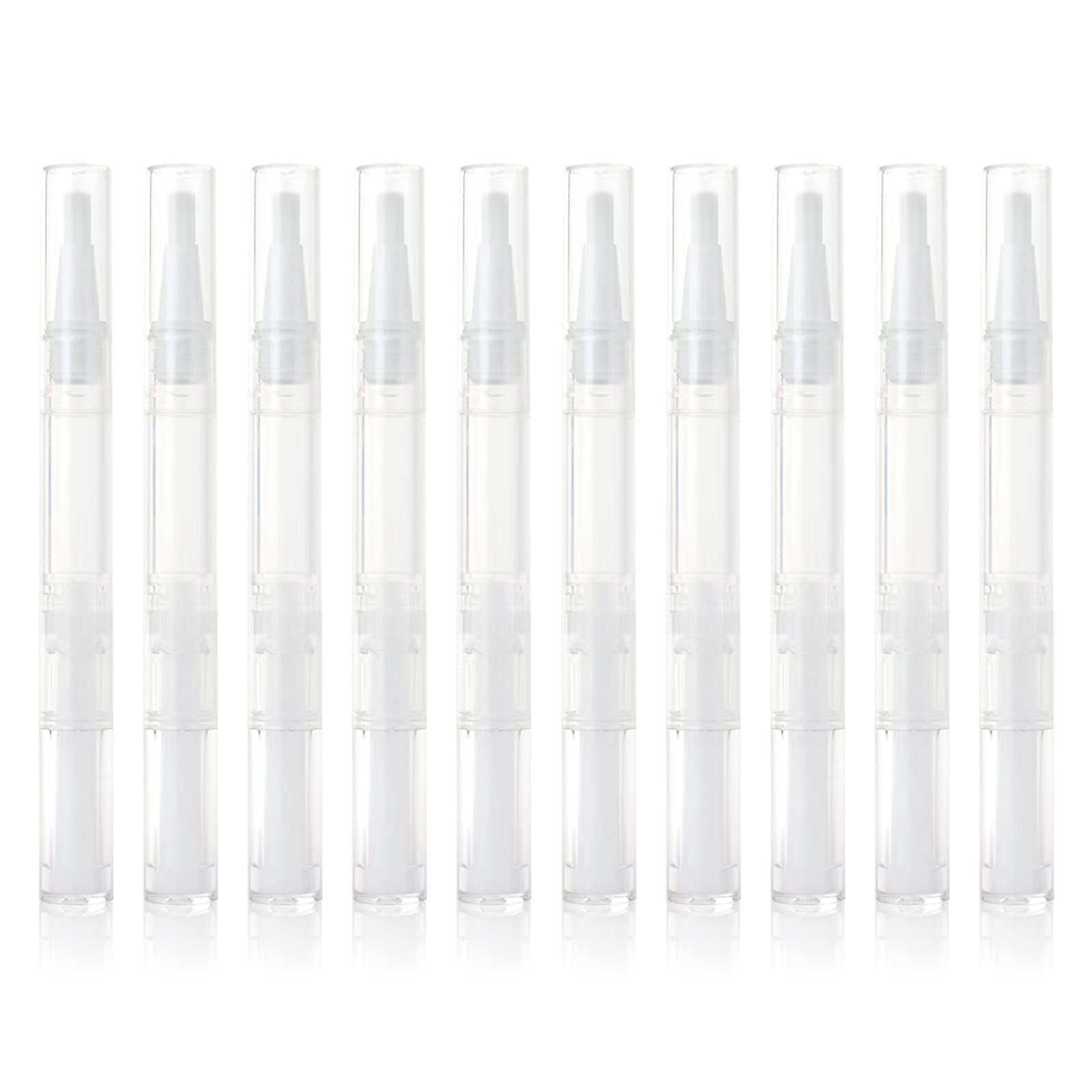 YXC10 PCS 3 ml Empty Cuticle Oil Pen Nail Oil Pen with Brush Tip Transparent Twist Pens Cosmetic Lip Gloss Tubes Container Applicators Eyelash Growth Liquid Tube