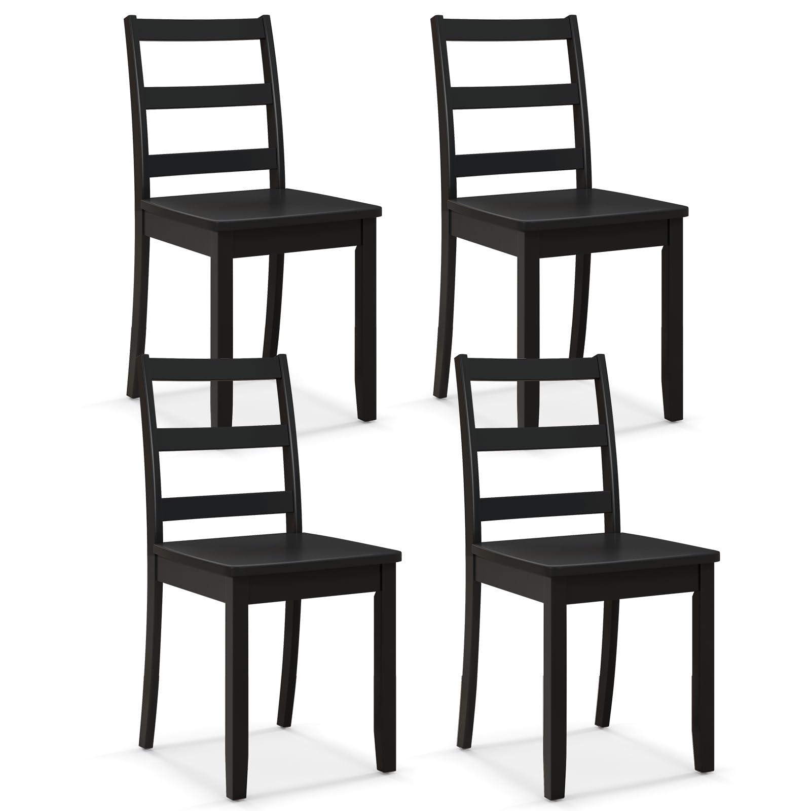 Giantex Wood Dining Chairs Set of 4 Black