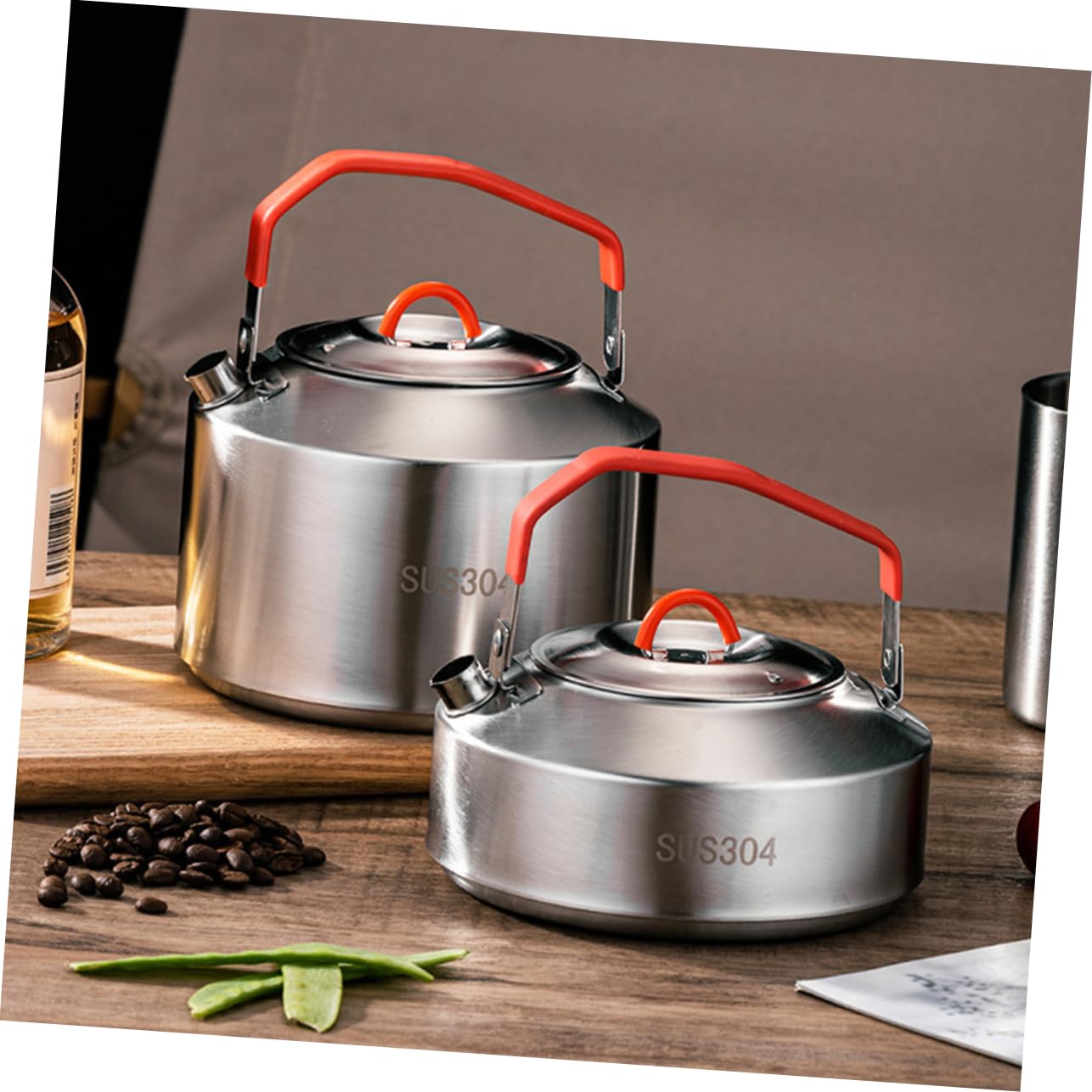 NAMOARLY Wear-resistant Water Pot Kitchen Tea Kettle Stainless Steel Outdoor Kettle