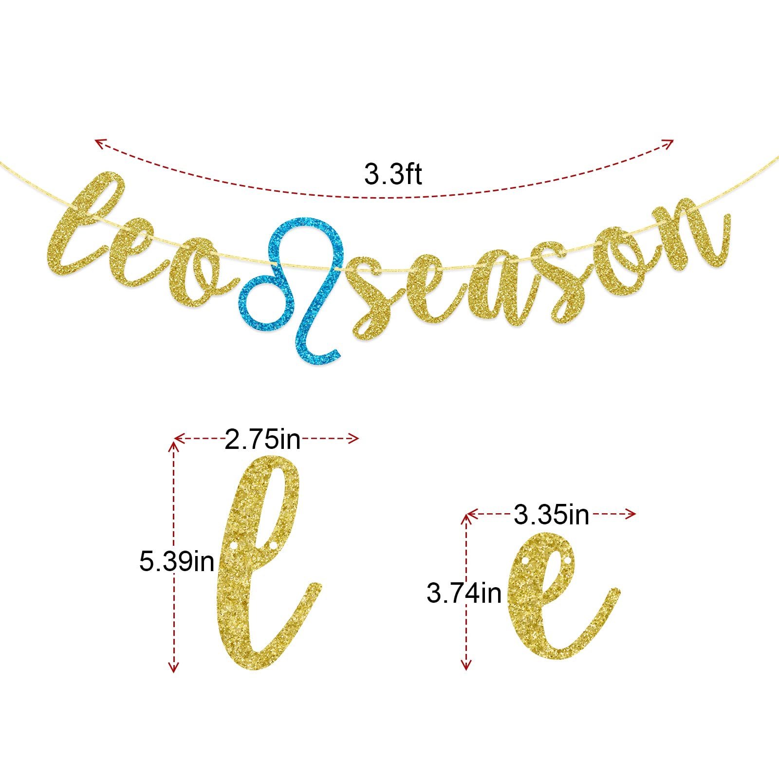 Leo Season Birthday Banner – Glitter Zodiac Party Decor - View #9