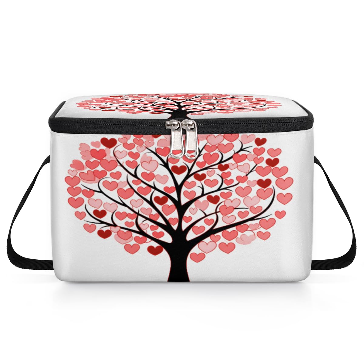 GzLeyigou Lunch Bags for Women Men 9 Cans,Valentine's Day Tree Hot & Cold Food Delivery Bag Insulated Grocery Bag Insulated Lunch Box Cooler Bag for Office Work Picnic Beach
