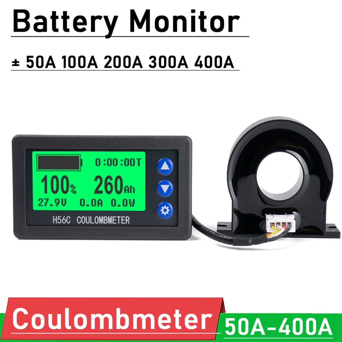 Monitor batteria Hall Coulomb DC 8 – 100 V 200 A Lifepo4 -acido litio indicatore di potenza