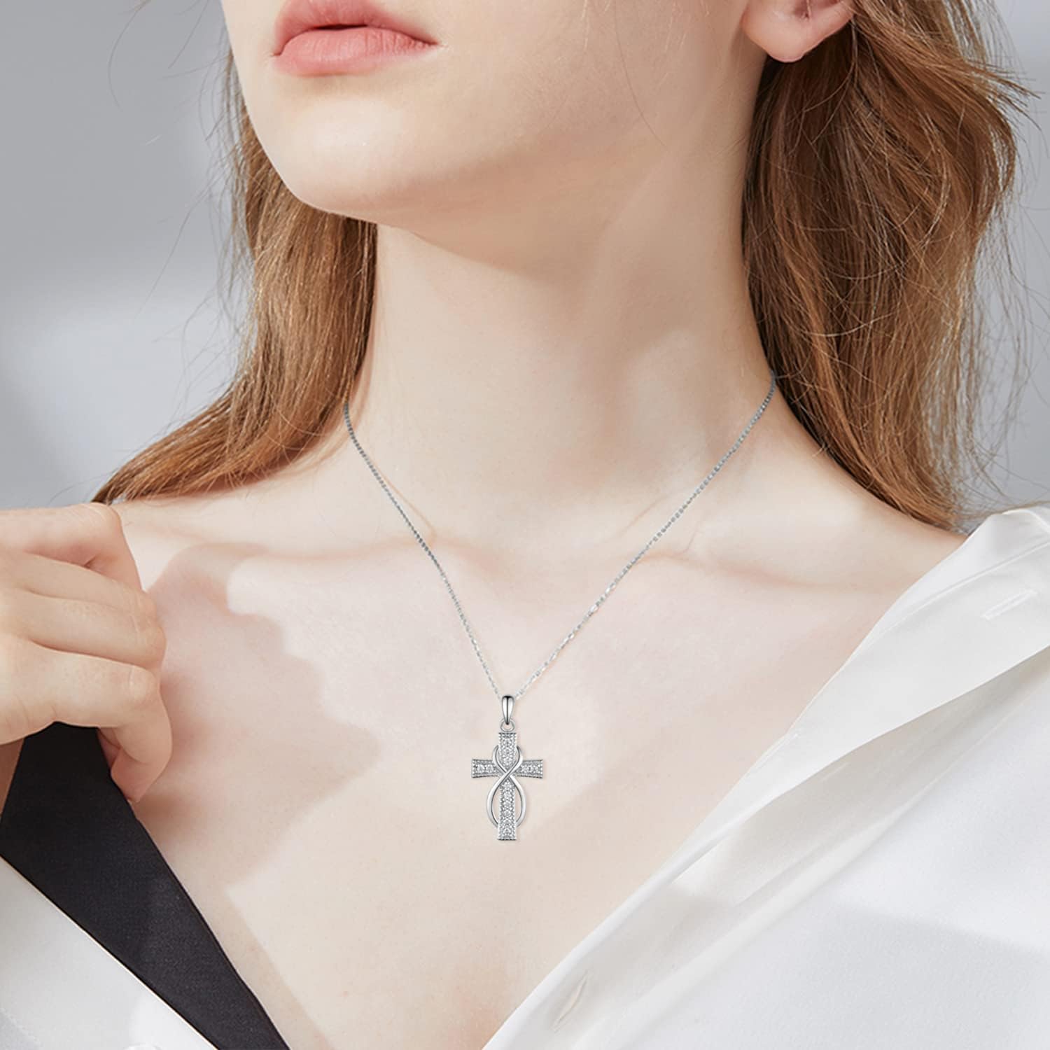 Urn Necklace for Ashes 925 Sterling Silver Moonstone/Angel Wing/Tree of Life/Cross Faith/Keepsake Pendant Necklace Cremation Memorial Jewelry Gifts for Women Men Girls - Image 3
