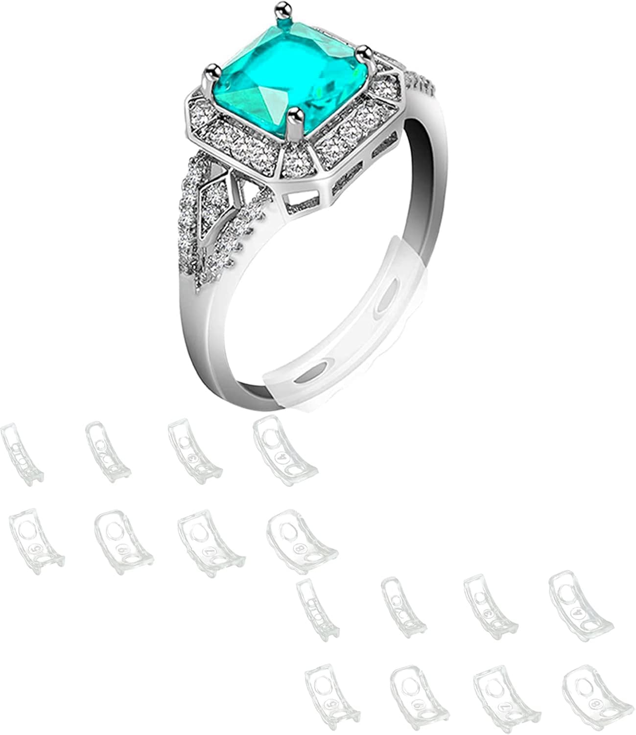 Yeesabella 16 PCS Ring Sizer Adjuster Ring Size Reducers with Air holes