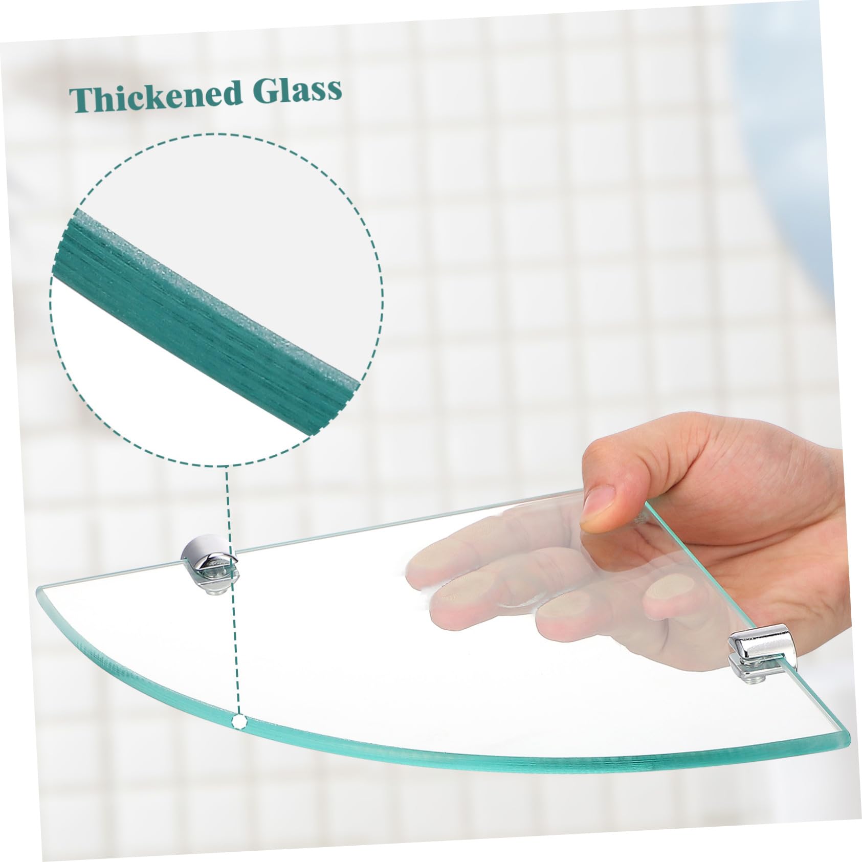 Cabilock Esquinero Baño de Vidrio, Estante de Esquina Triangular para Baño, 2 Unidades, Montaje en Pared, Organizador Moderno para Ducha