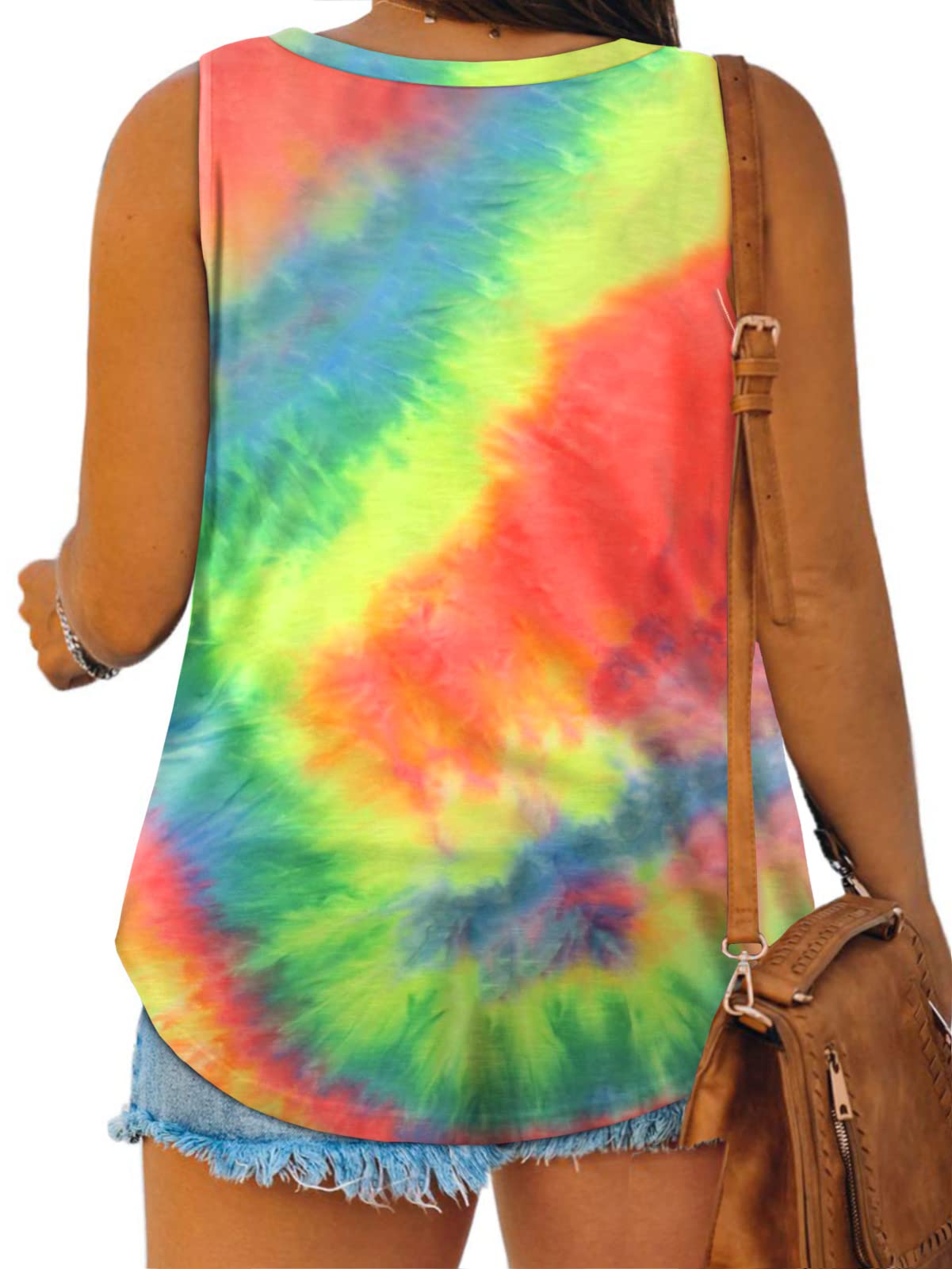 DOLNINE Womens-Plus-Size-Tank-Tops Summer Sleeveless T Shirts Casual Button Down Tunic Tee