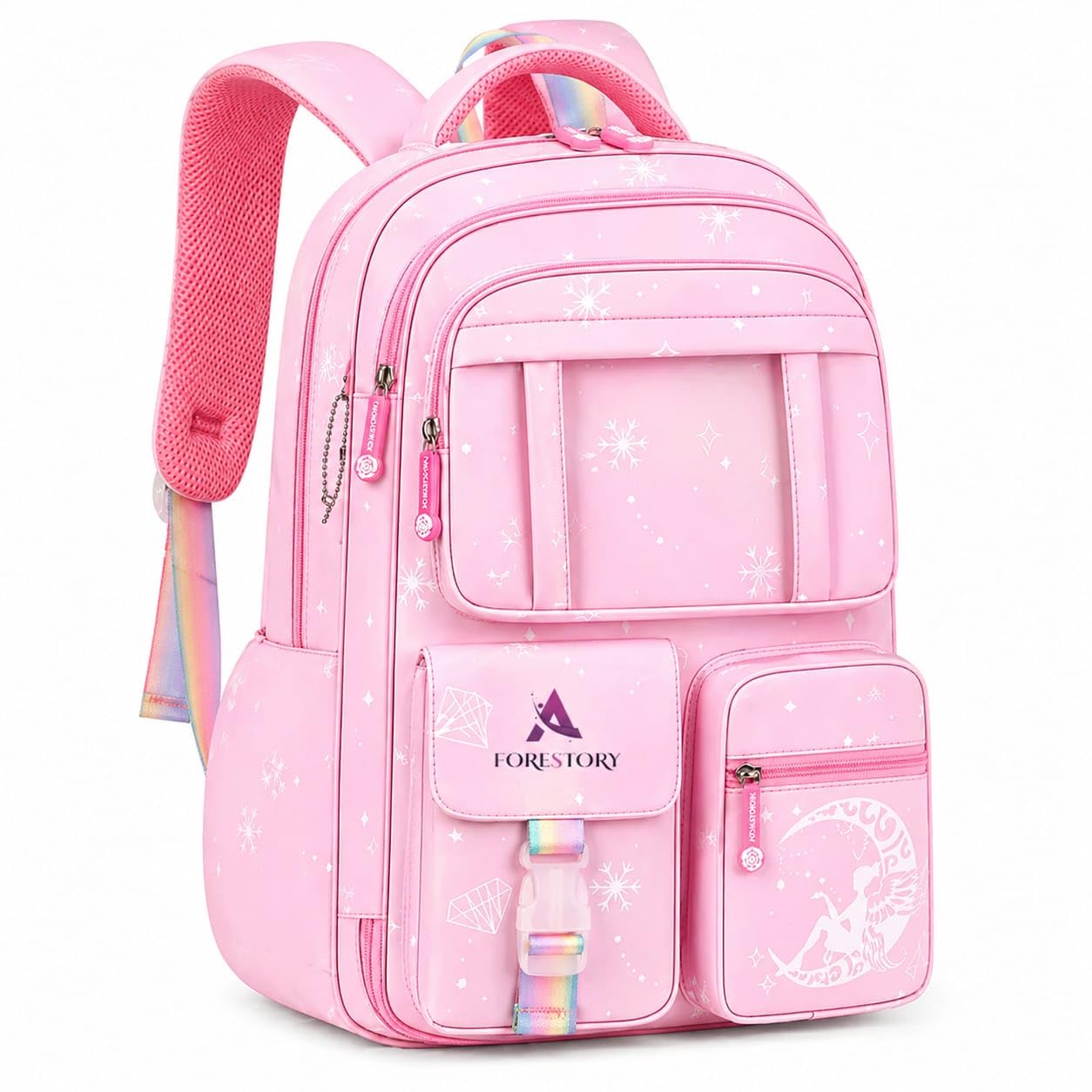 Unisex School & College Backpack | Water Resistant Lightweight Printed Travel Bag | Multi-Compartment Book Bag with Ergonomic Padded Shoulder Straps | for Boys, Girls & Students-image-49
