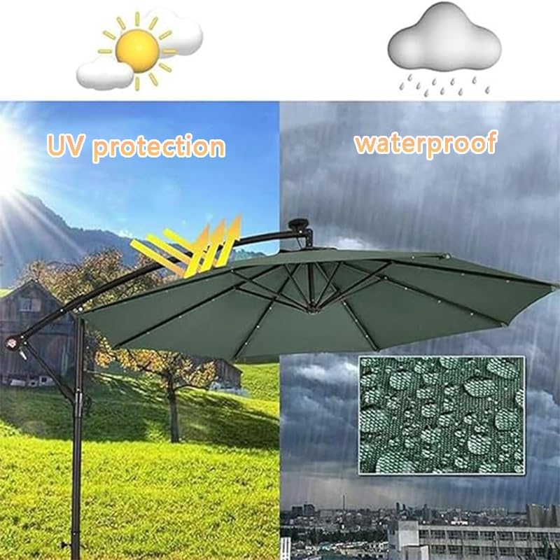 GSKFXJ 6/8 Ribs Replacement Patio Umbrella Canopy 7ft/8ft/9ft/10ft Outdoor Parasol Cover, Umbrella Replacement Top Cover for Beach, Yard, Patio(Dark Curry,8Ribs(2m/7ft))