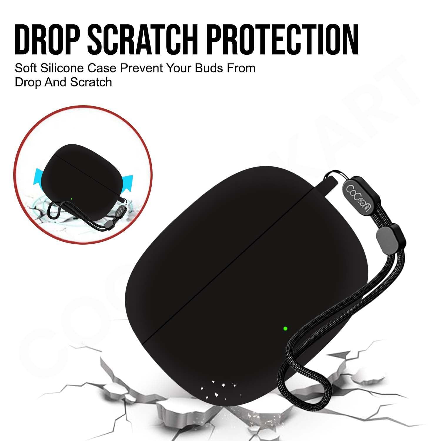 Soft Silicone Case Cover for OnePlus Nord Buds 4 Pro (Black, Lanyard) — Amazon image 4