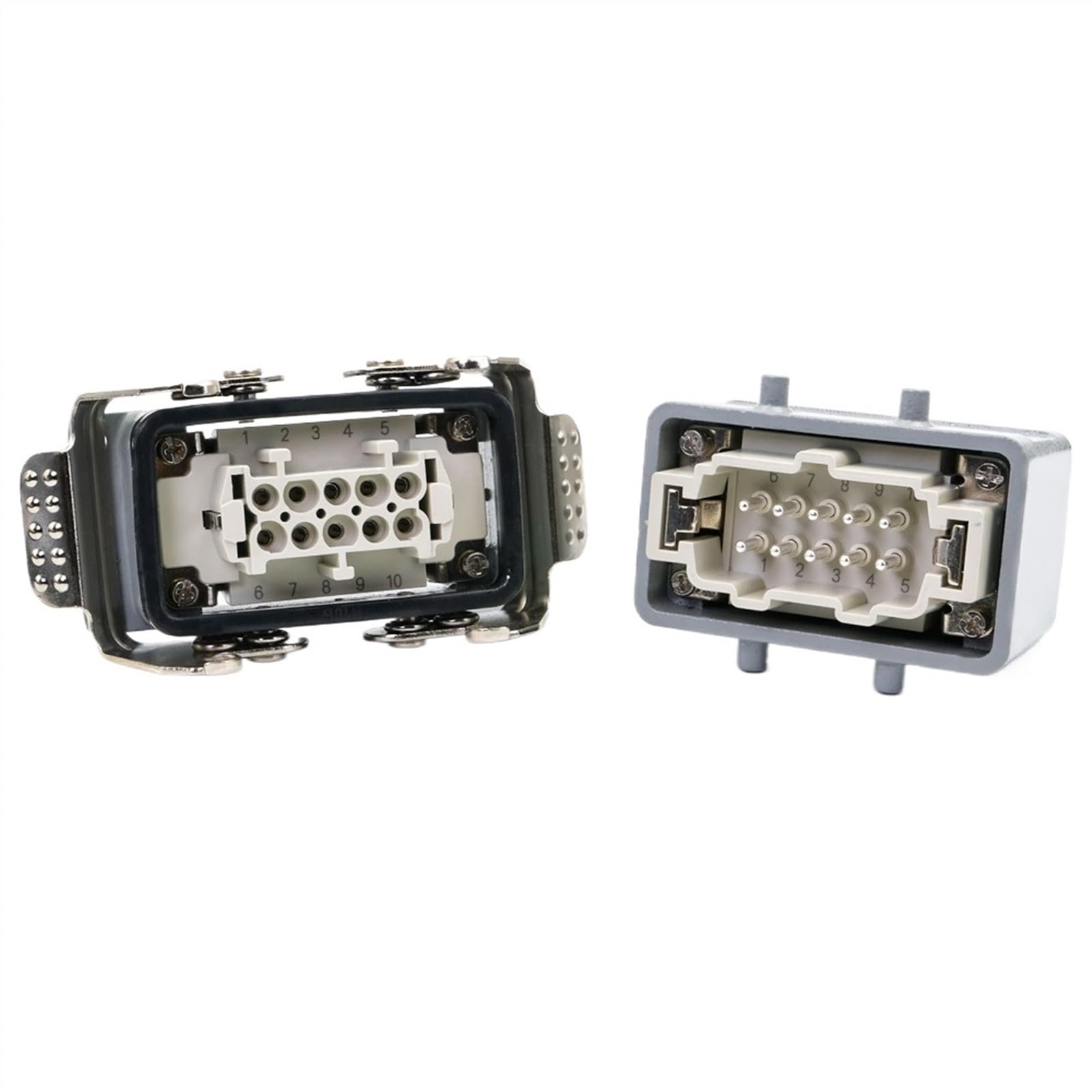Conector rectangular de alta resistencia HDC HE 10 pines 500 V 16 A contacto conector de tornillo de alimentación industrial entrada lateral/superior HDC-HE-10(Side entry)